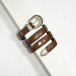 2,5cm BROWN COWBOY MOCK CROC BELT