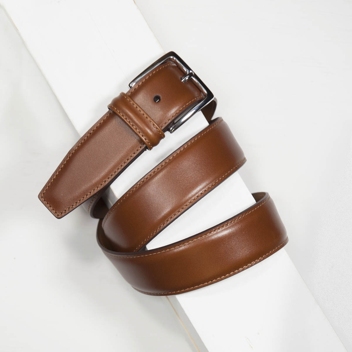 3,5 cm CLASSIC TAN STITCHED BELT