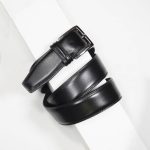 3,5 cm CLASSIC BLACK STITCHED BELT