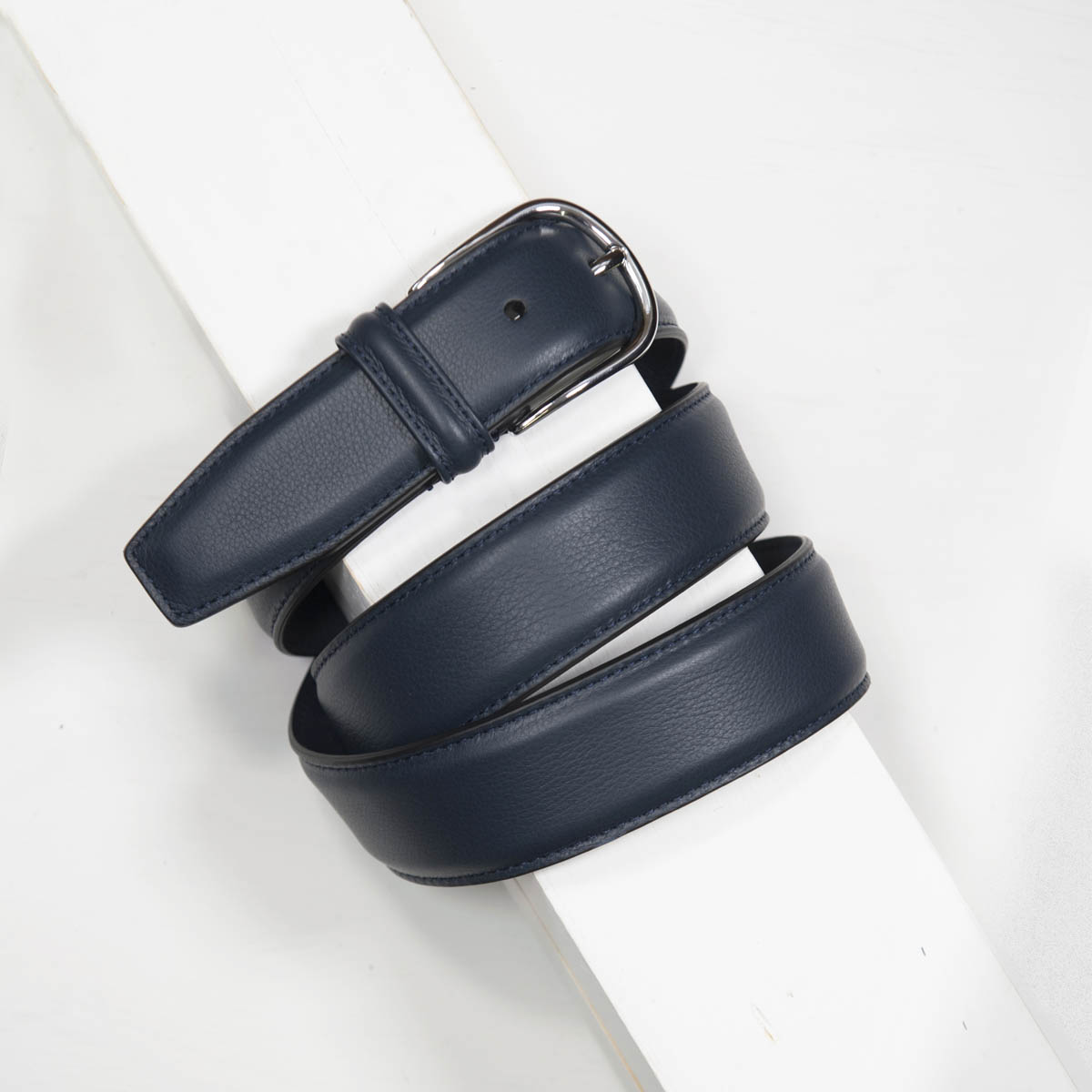 3,5 cm CLASSIC NAVY STITCHED NAPPA BELT