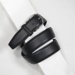 3,5 cm CLASSIC BLACK STITCHED NAPPA BELT