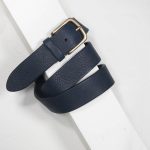 3,5 cm NAVY BULL GRAINED CALF CASUAL BELT