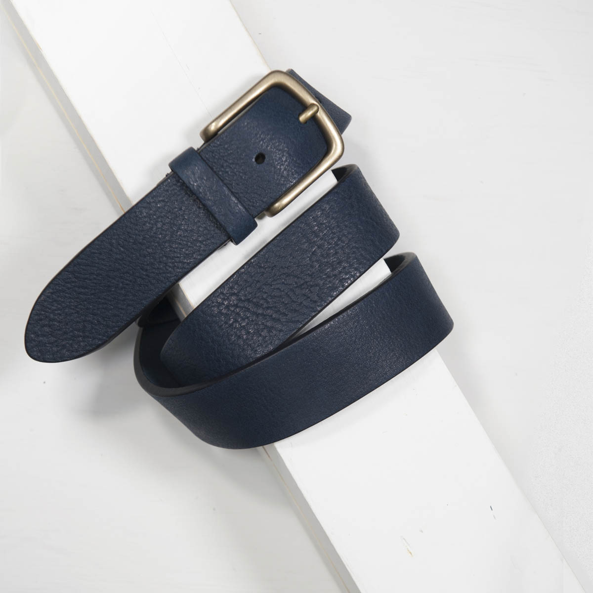 3,5 cm NAVY BULL GRAINED CALF CASUAL BELT