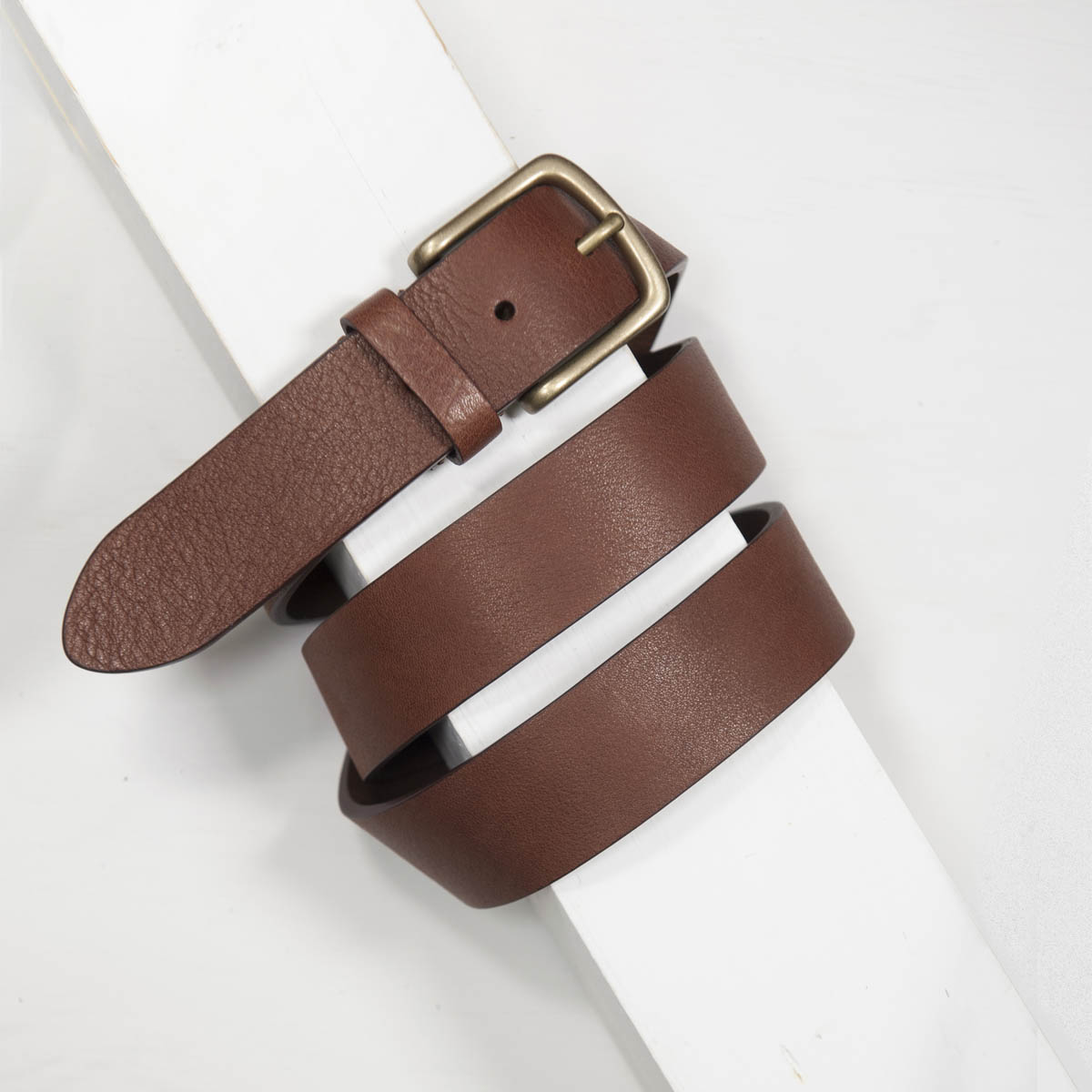 3,5 cm TAN BULL GRAINED CALF CASUAL BELT
