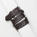 3,5 cm CLASSIC LEATHER TUBULAR WOVEN BROWN BELT