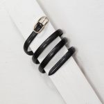 1,5 cm BLACK SLIM LIZARD PRINT BELT