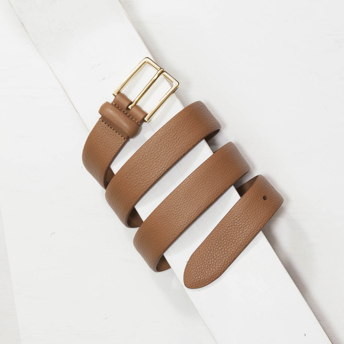 3,0 cm TAN GRAINED LEATHER BELT