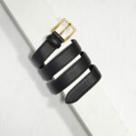 3,0 cm BLACK GRAINED LEATHER BELT