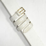 3,0 cm OFF WHITE MOCK CROC LEATHER BELT