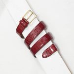 3,0 cm RED MOCK CROC LEATHER BELT