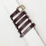 2,0 cm BROWN SLIM ROUND/RECTANGLE BUCKLE BELT