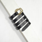 2,0 cm BLACK SLIM ROUND/RECTANGLE BUCKLE BELT