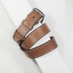 3,5 cm CLASSIC BRIDLE STITCHED LEATHER TAN BELT