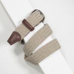 3,5 cm CLASSIC ECRU ELASTIC WOVEN BELT