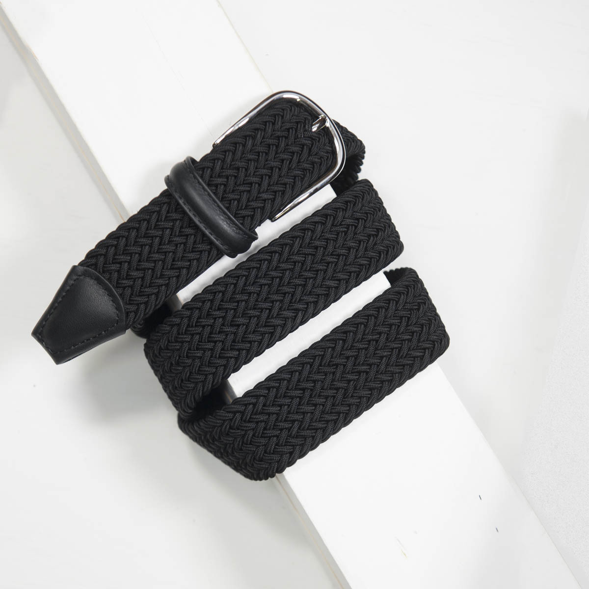 3,5 cm CLASSIC BLACK ELASTIC WOVEN BELT