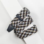 3,5 cm CLASSIC MULTI COLOUR ELASTIC WOVEN BELT NAVY/SKY/TAUPE/CREAM