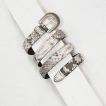 2,5 cm WHITE/GREY PYTHON COWBOY BELT