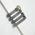 GREY LEATHER BELT/BAG
