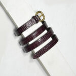 BURGUNDY MOCK CROC LEATHER BELT/BAG