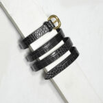 GREY MOCK CROC LEATHER BELT/BAG